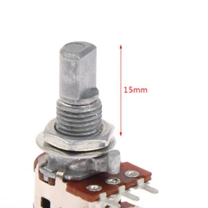 H120 Stereo Channel With Switch A50K A10K 15mm Half Shaft Volume Potentiometer - Picture 1 of 11