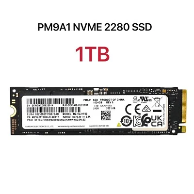 New Samsung  1TB PM9A1 NVMe PCIe 4.0x4 M.2 2280 SSD  MZVL21T0HCLR MZ-VL21T00 - Image 1 of 4