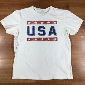 Aeropostale USA Mens White Medium Short Sleeve Shirt Made In Guatemala - Picture 1 of 4