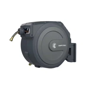 Garden Retractable Hose Reel-1/2 In. to 100 Ft. Wall Mounted, Dark Grey - Picture 1 of 12
