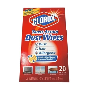 Clorox Triple Action Dust Wipes 20 Count Singles Discontinued New In Box - Picture 1 of 4