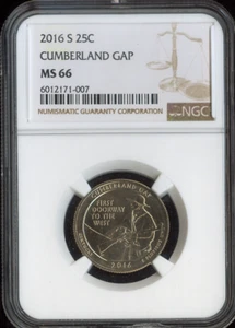 2016-S Cumberland Gap Quarter NGC MS66 Quality - Picture 1 of 2