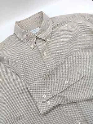 🇺🇸 Brooks Brothers Mens 346 16x33 100% Cotton Button Down Shirt Green Gingham - Image 1 of 4