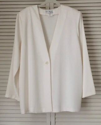 Susan Graver S.G. 运动宝宝 Gab 夹克外套象牙白中号含运费 — 第 1/2 张图片