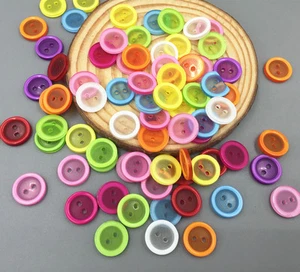 DIY 100PCS Round Mixed color 2-holes sewing or Scrapbooking resin buttons 13mm - Picture 1 of 3