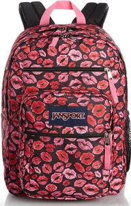 NEW JanSport Big Student Backpack Brasilia Hustle Sport Kiss Me Quick Heart Lips - Picture 1 of 4