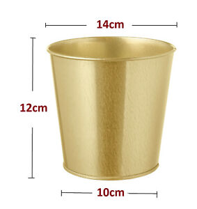 IKEA Daidai Plant Flowerpots Steel Brass Gold Colour Indoor & Outdoor Use Pots