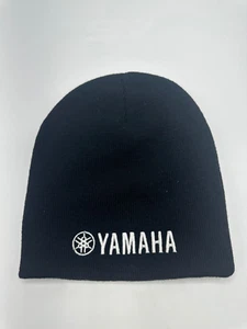 Yamaha Logo Black Knit Beanie Hat Cap Winter One Size - Picture 1 of 5