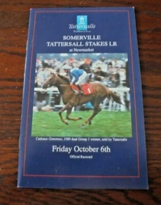TARJETA DE CARRERA NEWMARKET, 6 DE OCTUBRE DE 1989 - THE TATTERSALL STAKES + MAIN REEF STAKES - Imagen 1 de 9