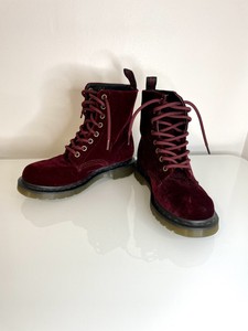 dr martens velvet red