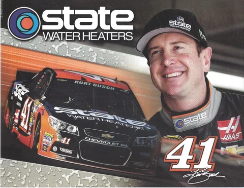 2015 KURT BUSCH "STATE WATER HEATER CHEVY SS" #41 NASCAR SPRINT CUP POSTCARD Cover