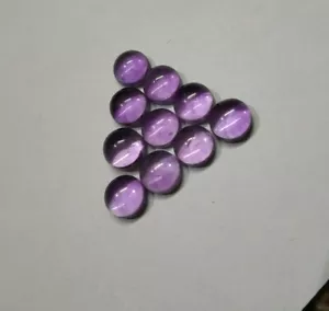 Cabinas de amatista forma redonda 5 M.M. Piedras preciosas naturales color púrpura claro 10 piezas - Imagen 1 de 6