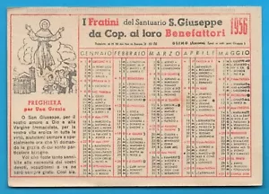 Fratini del Santuario S. Giuseppe ai Benefattori Calendarietto Anno 1956 MA004 - Foto 1 di 2