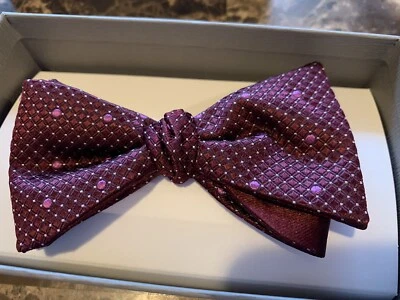 Jos A Bank Para Hombres Borgoña y Rosa Pajarita Ajustable Formal Boda Fiesta Baile de graduación Nueva con Etiquetas Foto 1 de 4