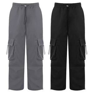 Kids Girls Cargo Street Trousers Outdoor Pants Athletic With Pockets Park Baggy - Picture 1 of 35