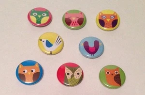 Gama-Go Rare Set of 8 Pins Bird Lapel Pins Owls 2 Headed Birds Etc Vtg 2004 7/8" - Picture 1 of 5