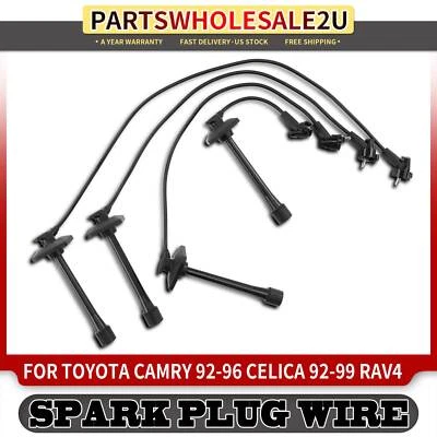 Conjuntos de fios de vela de ignição 4 peças para Toyota Camry 1992-1996 6 RAV4 1996-1997 Celica MR2 - Imagem 1 de 4