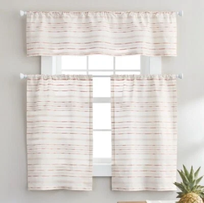 Cenefa de bolsillo Better Homes & Gardens Rod y 2 niveles 60 “x 30” blanca y rubor Foto 1 de 4