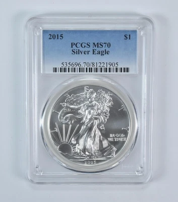2015 American Silver Eagle MS70 PCGS Blue Label - Image 1 of 4
