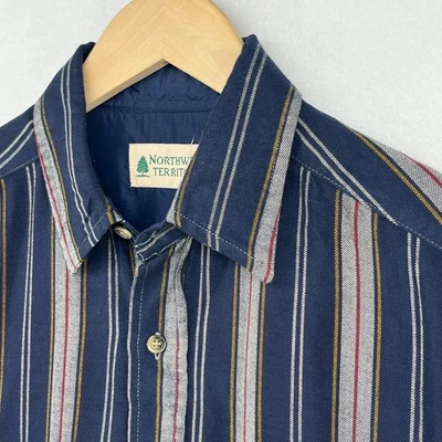 Camisa NORTHWEST TERRITORY Para Hombres M Rayas Abotonadas Oxford Forrada Azul HK DE COLECCIÓN Foto 1 de 4