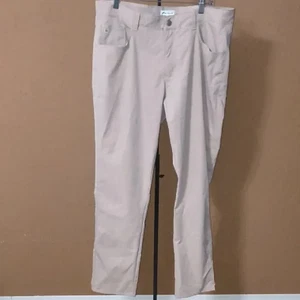 Pantalones Peter Millar para hombre talla 36 tostados pierna recta frente plano 5 bolsillos - Imagen 1 de 8