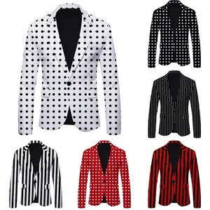 Stylish Business Work Button Tops Slim Fit Men's Suit Blazer Jacket Coat - Picture 1 of 16