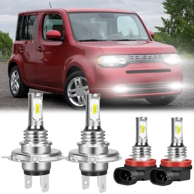 Lâmpadas de farol dianteiro de LED farol de neblina feixe alto baixo para Nissan Cube 2009-2014 - Imagem 1 de 4