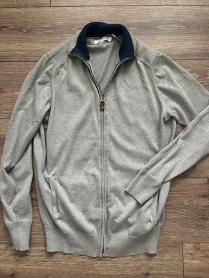 Cárdigan Suéter Ben Sherman Gris Cremallera Completa Cuello Manga Larga Talla Mediana Foto 1 de 4