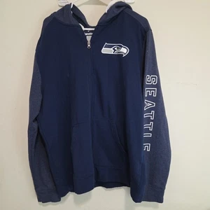 Seattle Seahawks Hoodie Adult XL Blue Full Zip Sweater Fanatics - Picture 1 of 5