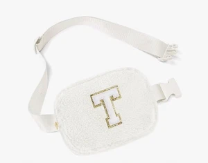 YOOLIFE Fleece Initial T Crossbody Bauchtasche Beige/Weiß Gürteltasche Neu mit Etikett Bequem - Bild 1 von 6