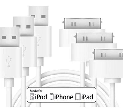 3x iPhone iPad iPod Nano 30 Pin USB Charger Sync Data Cable Lead OLD TYPE | FPC - Image 1 of 4