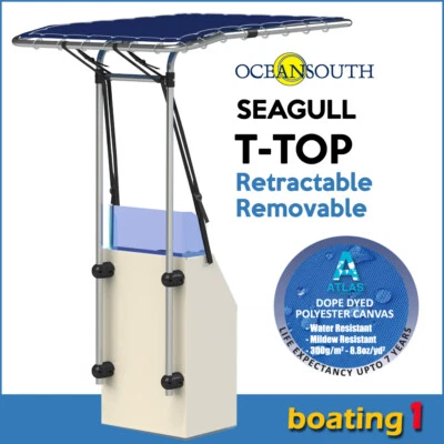 Oceansouth Boat T Top 1.4mx1.5m - Retractable/Removable Protection from Sun - image 1 of 4