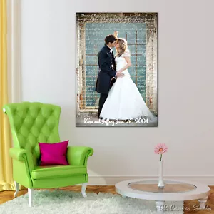 Stampa foto matrimonio su tela. La tua foto personalizzata con voti, testi. - Foto 1 di 5