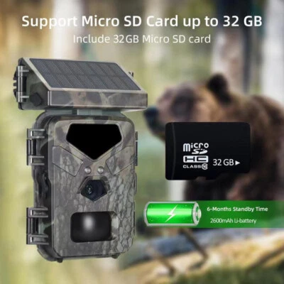 Outdoor Waterproof Hunting Trail Camera Solar Panel Power Wildlife Monitoring - Image 1 of 4