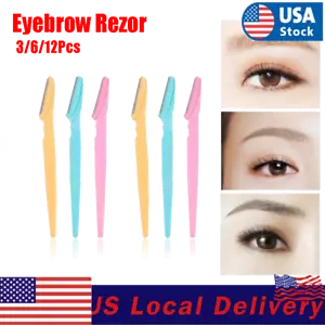 3-Color Eyebrow Razor Bulk Set, Dermaplaning Facial Hair Remover Face Razor - Picture 1 of 10