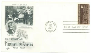 POLITICS FIRST DAY COVER  (1967) Purchase of ALASKA 100th Anniversary OF - Picture 1 of 1