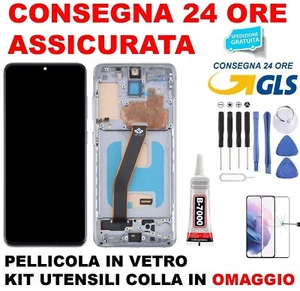 DISPLAY LCD INCELL SAMSUNG S20 G980F TOUCH SCREEN SCHERMO FRAME BLU NERO BIANCO - Imagen 1 de 9