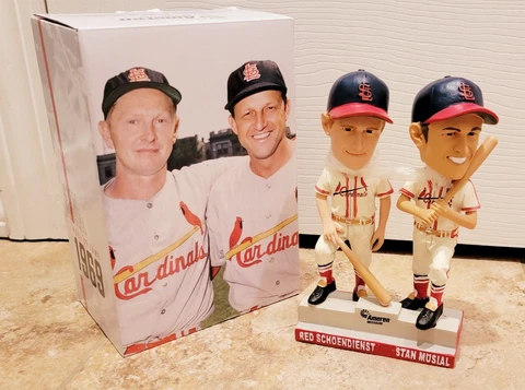 St Louis Cardinals Stan Musial Red Schoendienst Double Bobblehead SGA 9-14-19 Cover