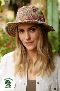 Pachamama Hand Crocheted Hemp / Cotton Hat - Hoxton Stripe - BNWT