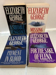 Elizabeth George Books Lot Of 4 Missing Joseph Suitable Vengeance Elena Payment - Picture 1 of 9