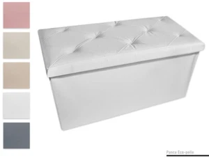 Pouf Panca Contenitore Ecopelle - Design Moderno, Baule Seduta e Poggiapiedi - Foto 1 di 6
