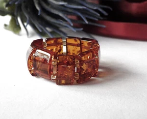 Anillo de ámbar con pieza de joyería diferentes tamaños sin metal multi flexible nuevo - Imagen 1 de 13