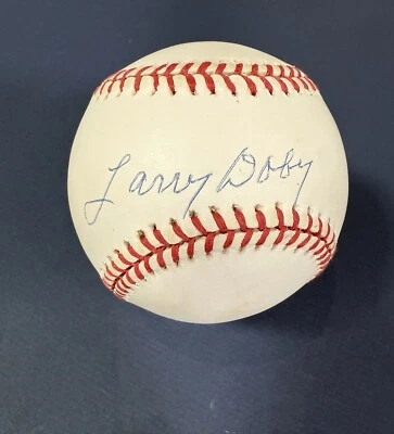 Larry Doby Signed Official American League Baseball PSA Coa Cleveland HOF Auto - Image 1 of 4