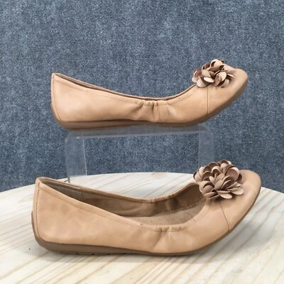 Naturalizer Zapatos Mujer 9 M Uma Ballet Pisos Beige Imitación Cuero Cómodo Floral Foto 1 de 4