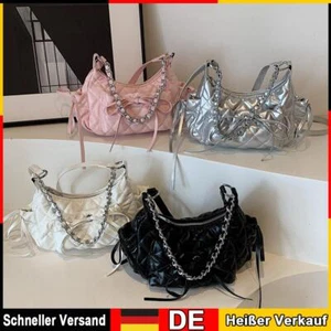 Women Shoulder Bag Quilted PU Leather Underarm Bag Bow Tie Hobo Bag Clutch Purse - Bild 1 von 15