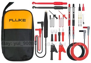 Kit de cables de prueba multímetro con clip de cocodrilo enchufe banana eléctrico + bolsa FLUKE - Imagen 1 de 12