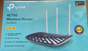 TP-LINK AC750 IEEE 802.11ac router wireless dual band Ethernet modello Archer C20 - Foto 1 di 4