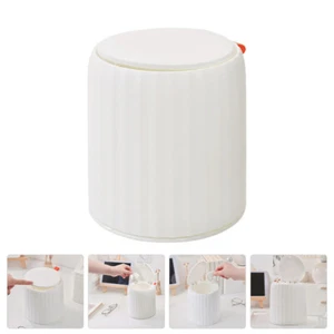 -covered Trash Can Office Garbage Bin with Press Lid Small Bedroom - Picture 1 of 12