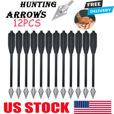 GOCKOUTSPORT 12x Mini Pistol Crossbow Bolts 6.5" Aluminium Arrows Broadhead Hunting Archery