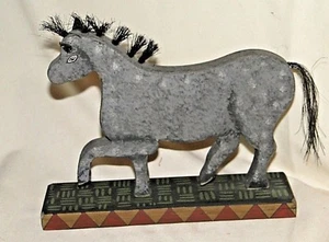 Primitive/Country Wooden Horse Figurine Statue on Stand-Primitives By Kathy-NEW - Picture 1 of 6